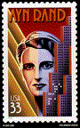 U.S. Postal Service stamp of young Ayn Rand