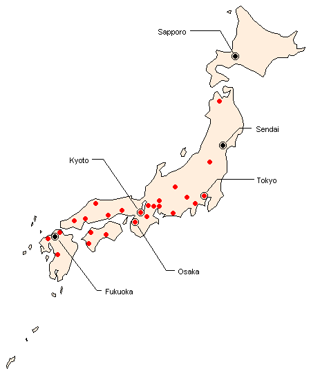 japan map fukushima. A clickable Japan map - map of